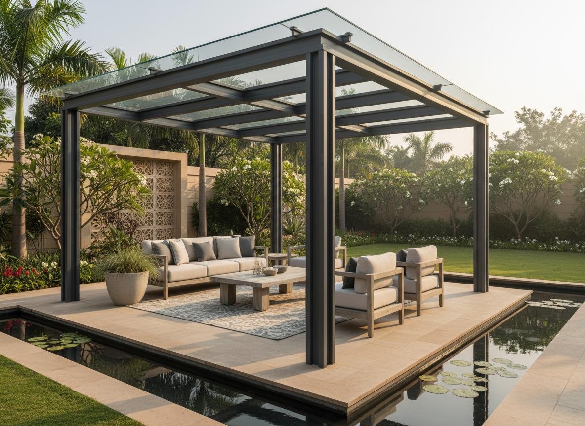 Luxury villa project with aluminium pergola